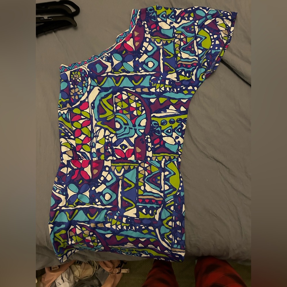 Tina Turk Size Medium One Shoulder Multicolor Dress